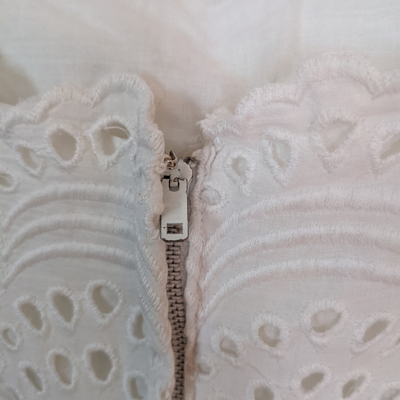 Women's 1950's Vintage white cotton lined lace dress xs/s EUC - Picture 8 of 16